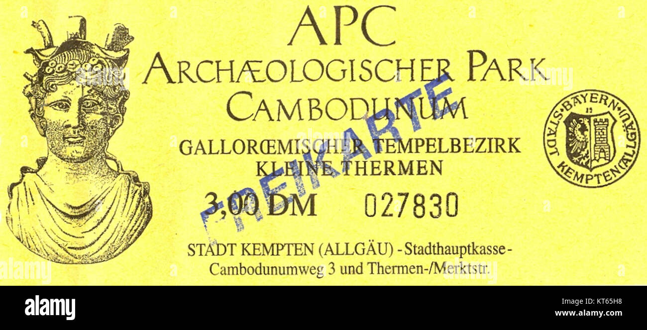 APC, abréviation de Cambodunum, fait référence à un ancien site situé dans l'Allemagne moderne. Le site était autrefois une colonie romaine et est maintenant un site archéologique. Cambodunum était un centre important pendant l'Empire romain et fournit un aperçu précieux de l'histoire romaine dans la région. Banque D'Images