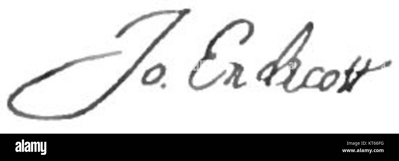 La signature de John Endicott, trouvée dans les documents de référence d'Appletons, représente un document historique qui contribue à la compréhension de l'histoire et des figures américaines primitives. Banque D'Images