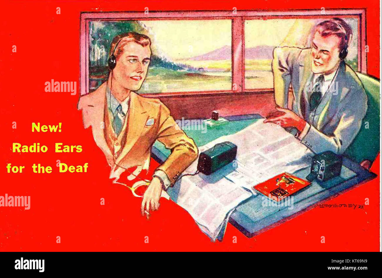 En 1933, des prothèses auditives à tube à vide ont été utilisées pour aider les personnes ayant une déficience auditive. Ces premiers appareils ont joué un rôle important dans l'histoire de la technologie auditive. Banque D'Images