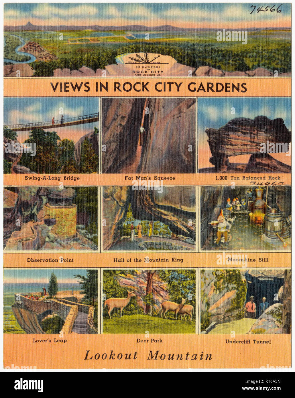 Vues dans Rock City Gardens, Lookout Mountain (74566) Banque D'Images