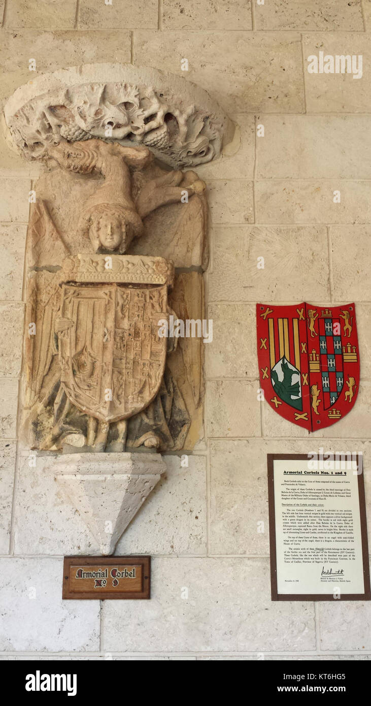 Armorial Corbel n° 09 - ancien monastère espagnol - Saint Bernard de Clairvaux Eglise, Floride - 20150110131444 Banque D'Images