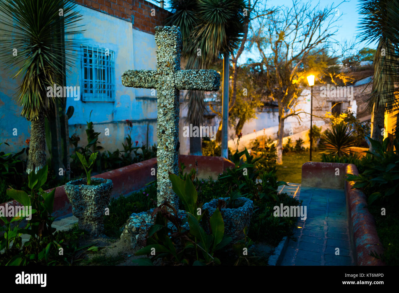 Vieille ville mexicaine de nuit minéral de pozos Banque D'Images