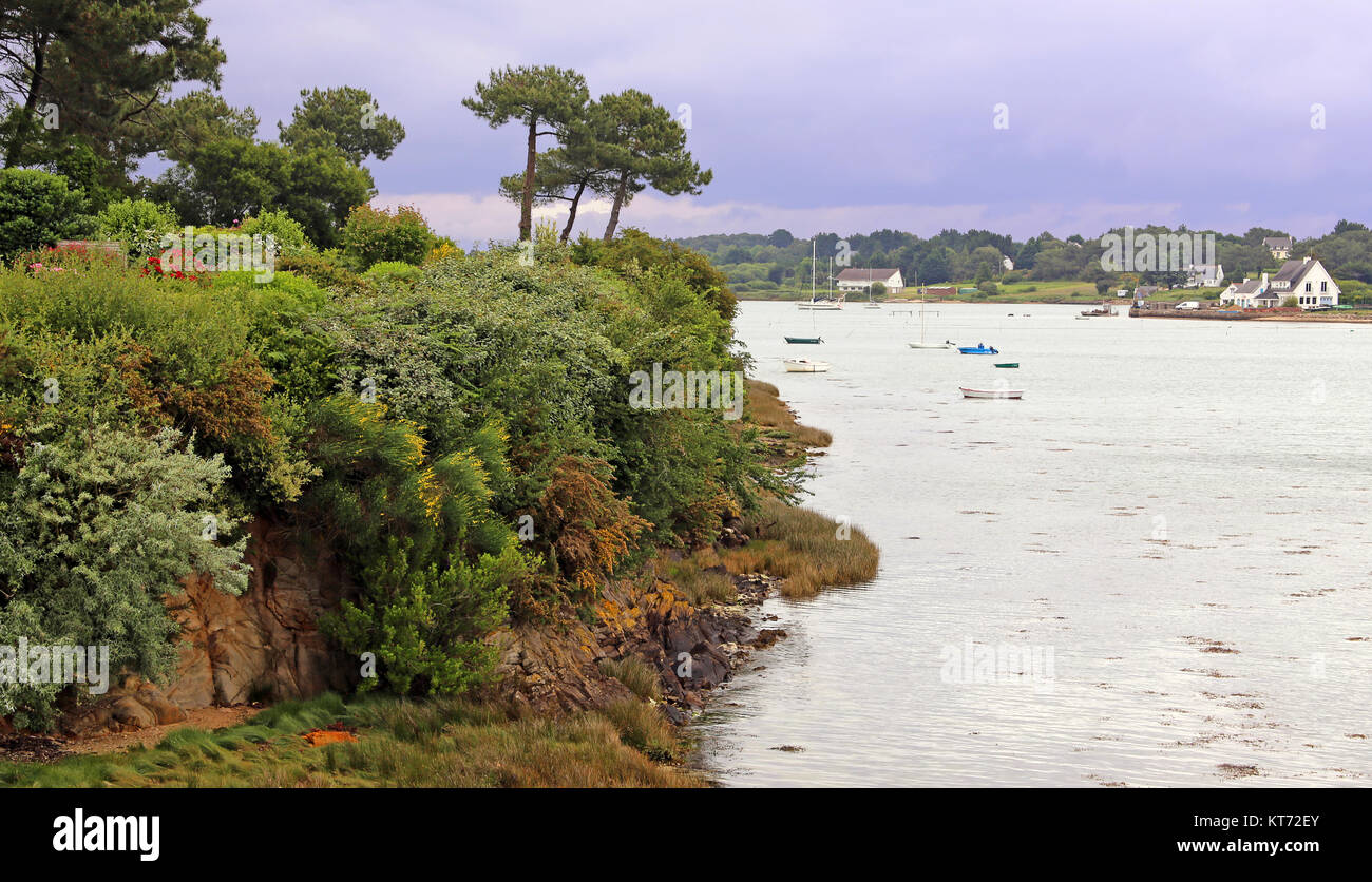 sur les rives du golfe du morbihan près de saint-philibert Banque D'Images