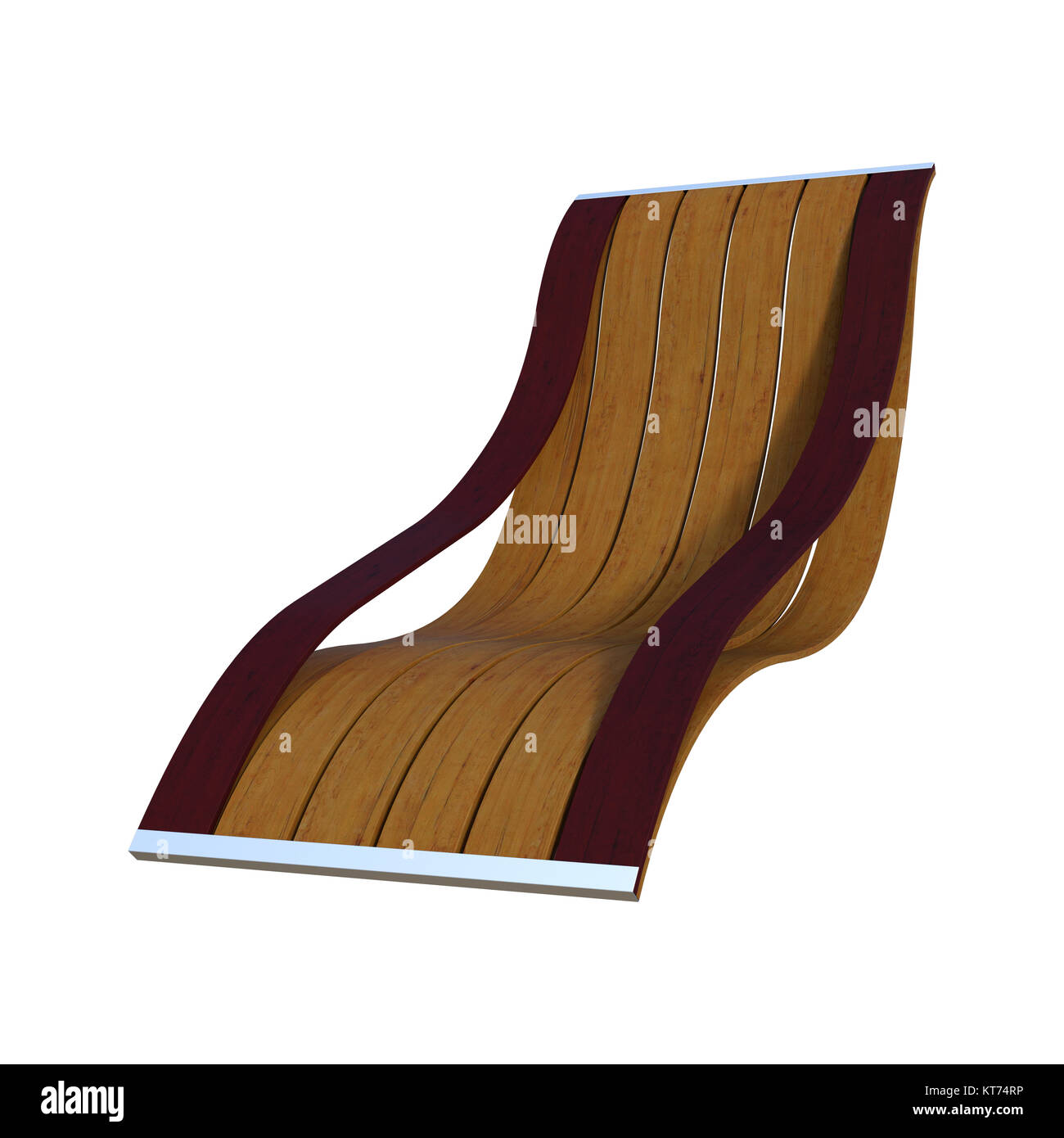 Chaise de plage de rendu 3D on White Banque D'Images