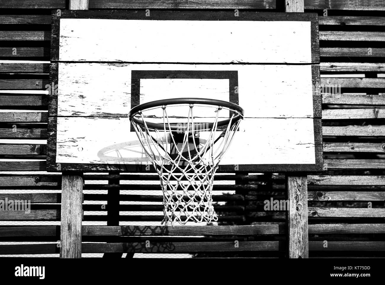 Panneau de basket-ball et net Banque D'Images