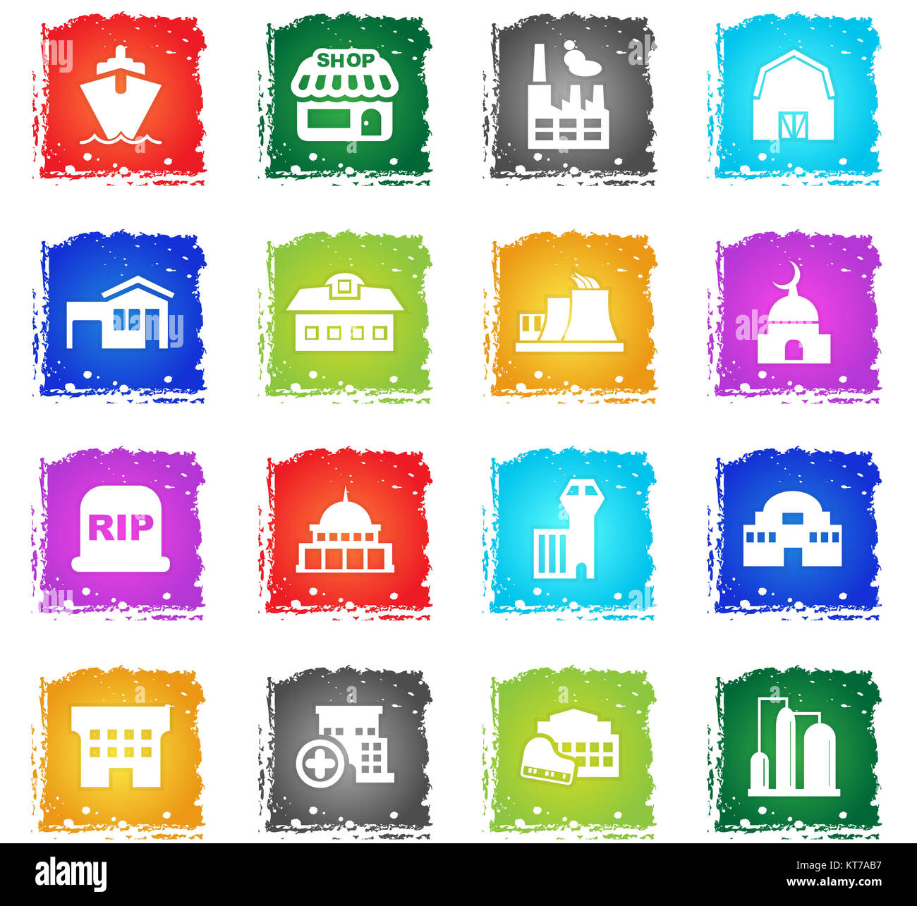 Icon Set infrastructure Banque D'Images