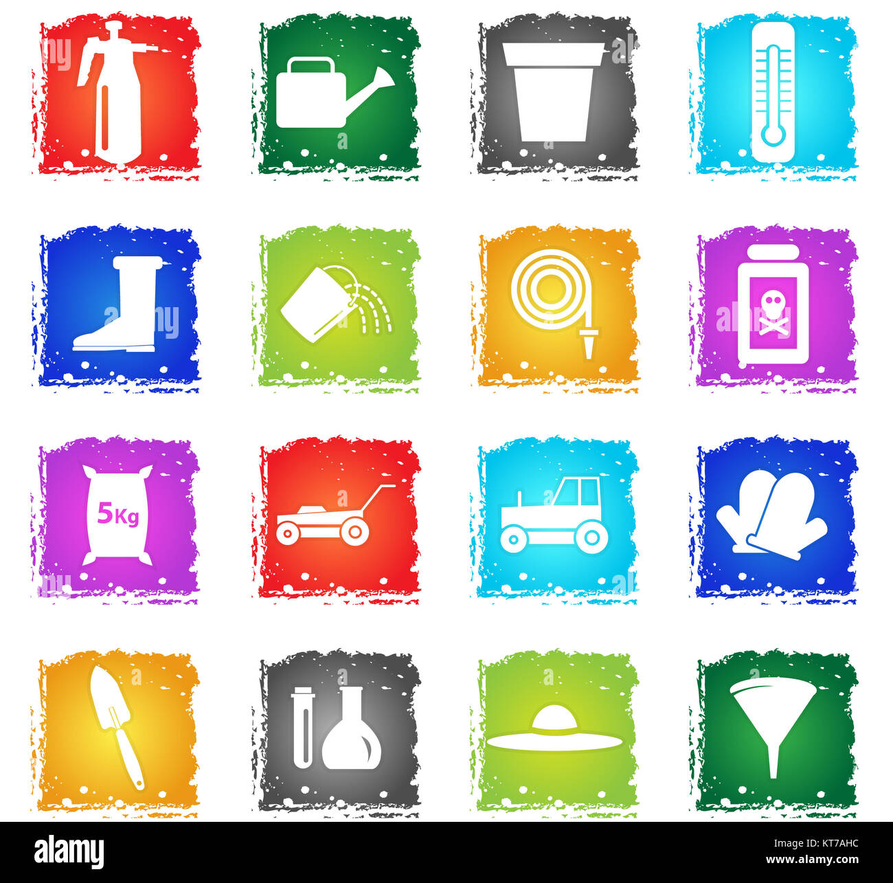 Outils de jardin icon set Banque D'Images