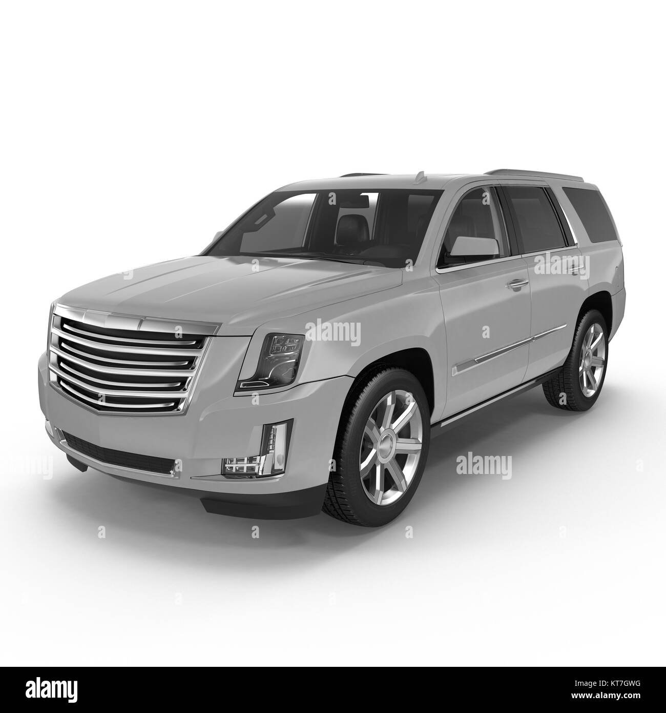 Véhicule utilitaire sport argent isolé sur fond blanc. 3D illustration Banque D'Images