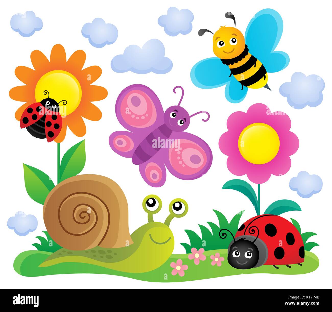 Les animaux et les insectes de printemps thème libre 6 Banque D'Images