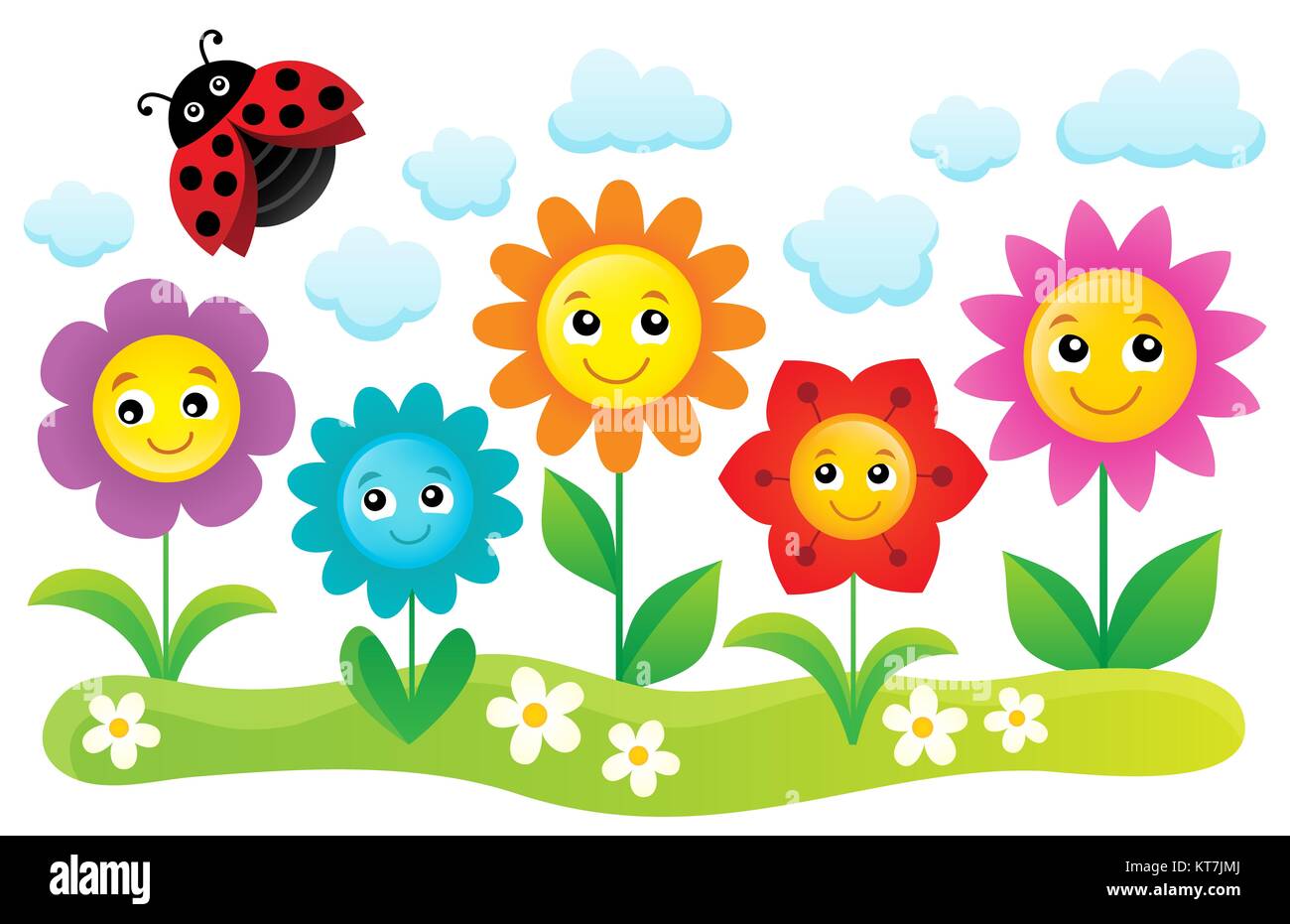 Sujet de droit 1 Happy flowers Banque D'Images