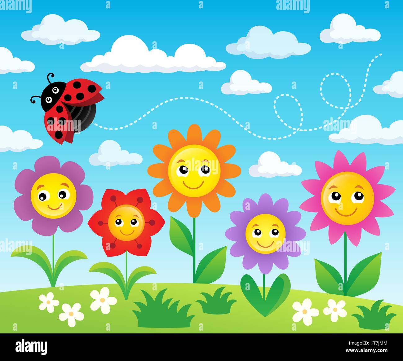 Sujet de droit 2 Happy flowers Banque D'Images