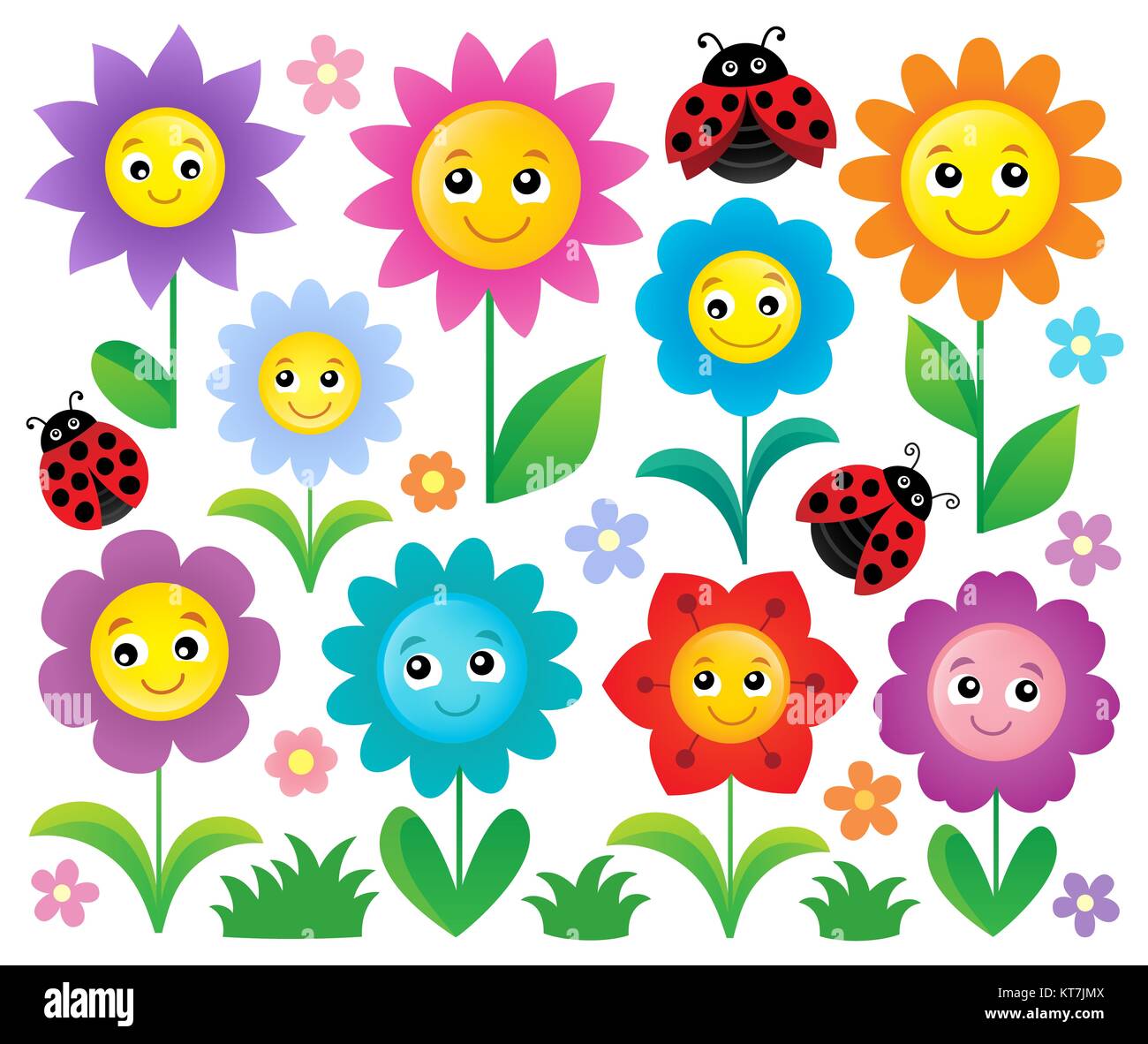 Sujet Happy flowers set 1 Banque D'Images