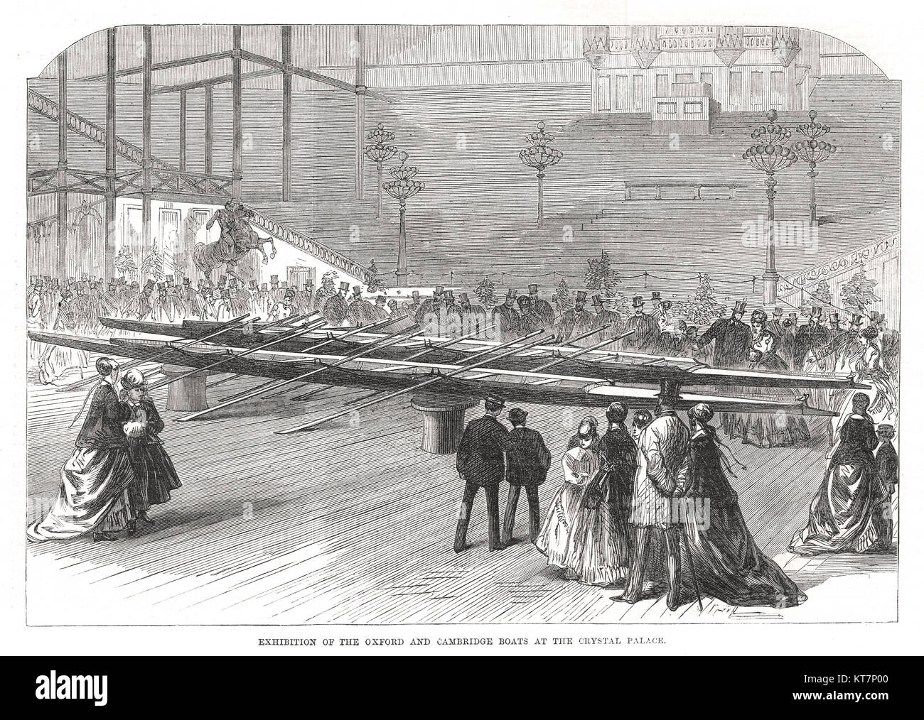 Oxford & Cambridge Boat Race Bateaux Exposition, Crystal Palace, 1869 Banque D'Images