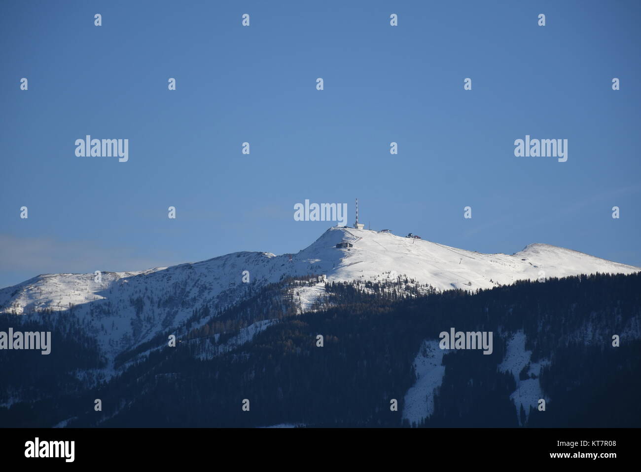 goldeck,montagne,carinthie,émetteur,mât,hiver,neige,hiver Banque D'Images