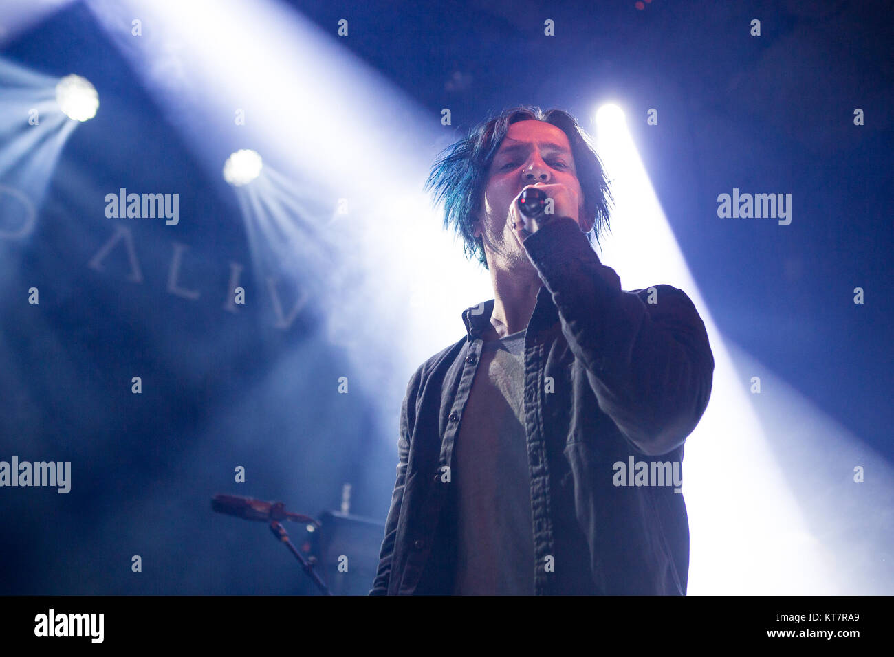 Le groupe de metalcore américain le mot vivant effectue un concert live de la Rockefeller à Oslo. Ici le chanteur Tyler Smith est vu sur scène. La Norvège, 23/03 2017. Banque D'Images