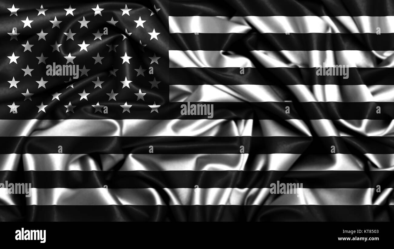 American Flag grunge à la forme et dans le vent 3D illustration Banque D'Images