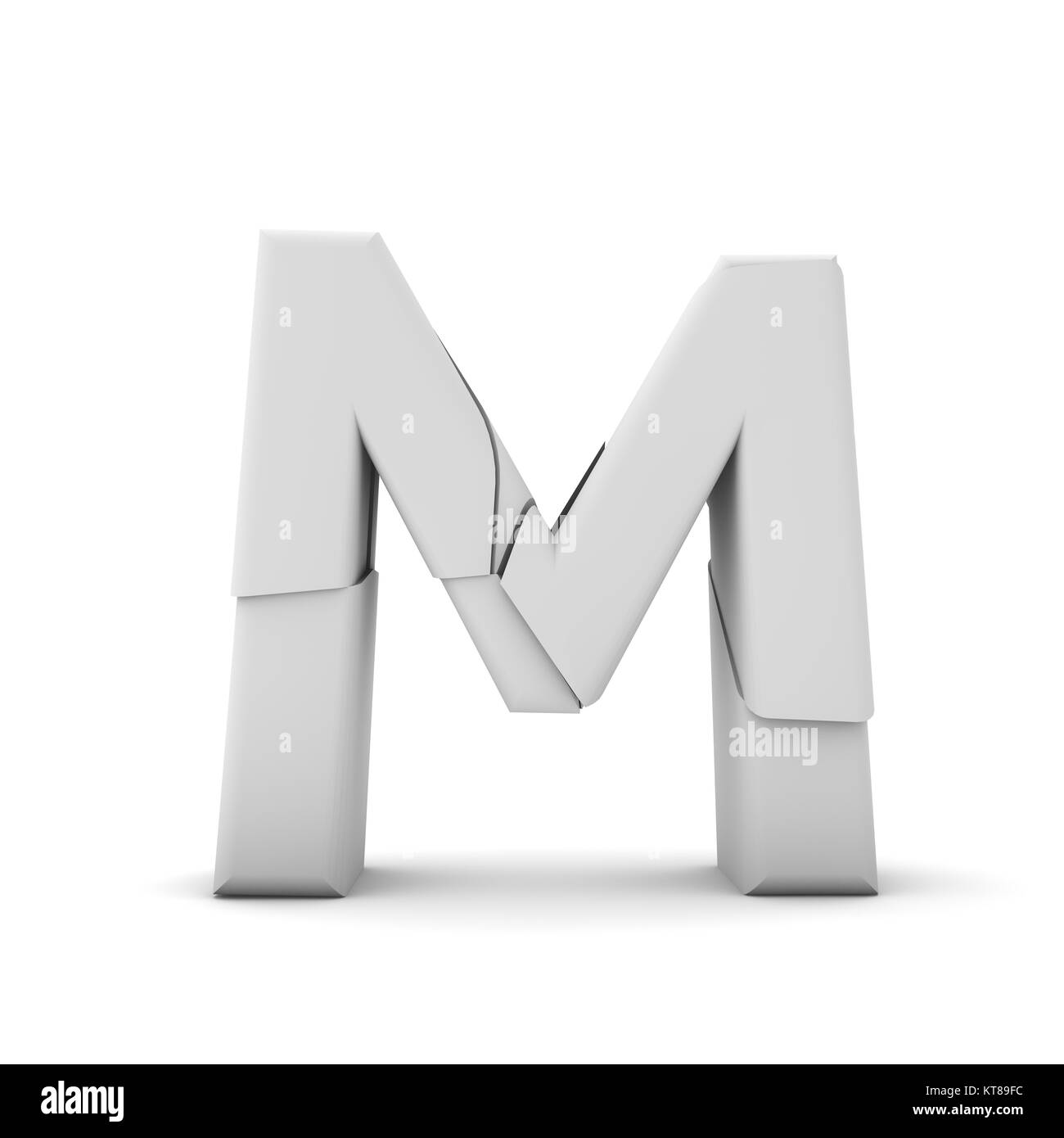 Lettre M, Broken 12.2005 font. Le Rendu 3D Banque D'Images