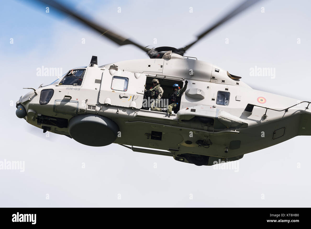 Un NH90 NFH de sauvetage par hélicoptère de la Force Aérienne Belge. Banque D'Images