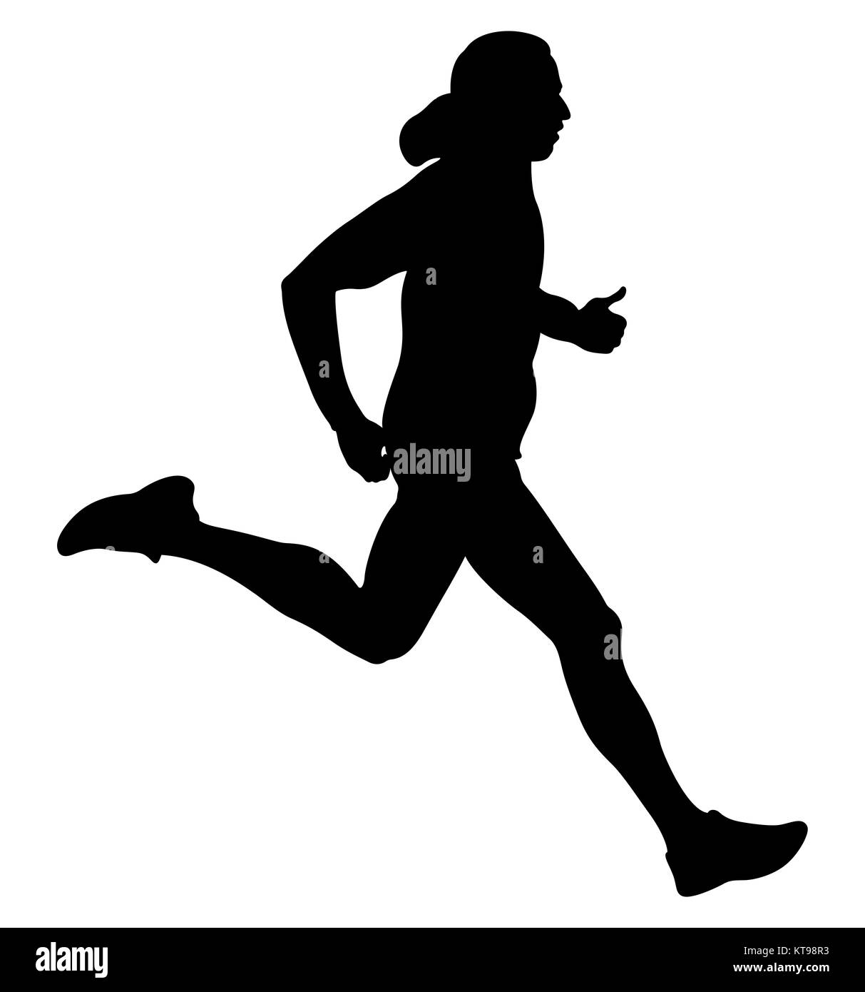 Homme courant vitesse athlète en silhouette noire à capuchon veste Banque D'Images
