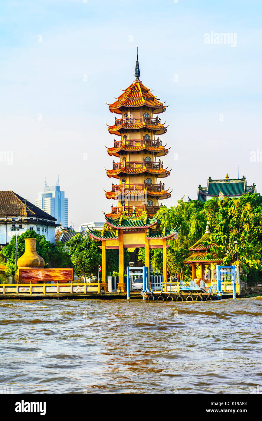 Chee Chin Khor pagode, Praya dans Thonburi, Bangkok Banque D'Images