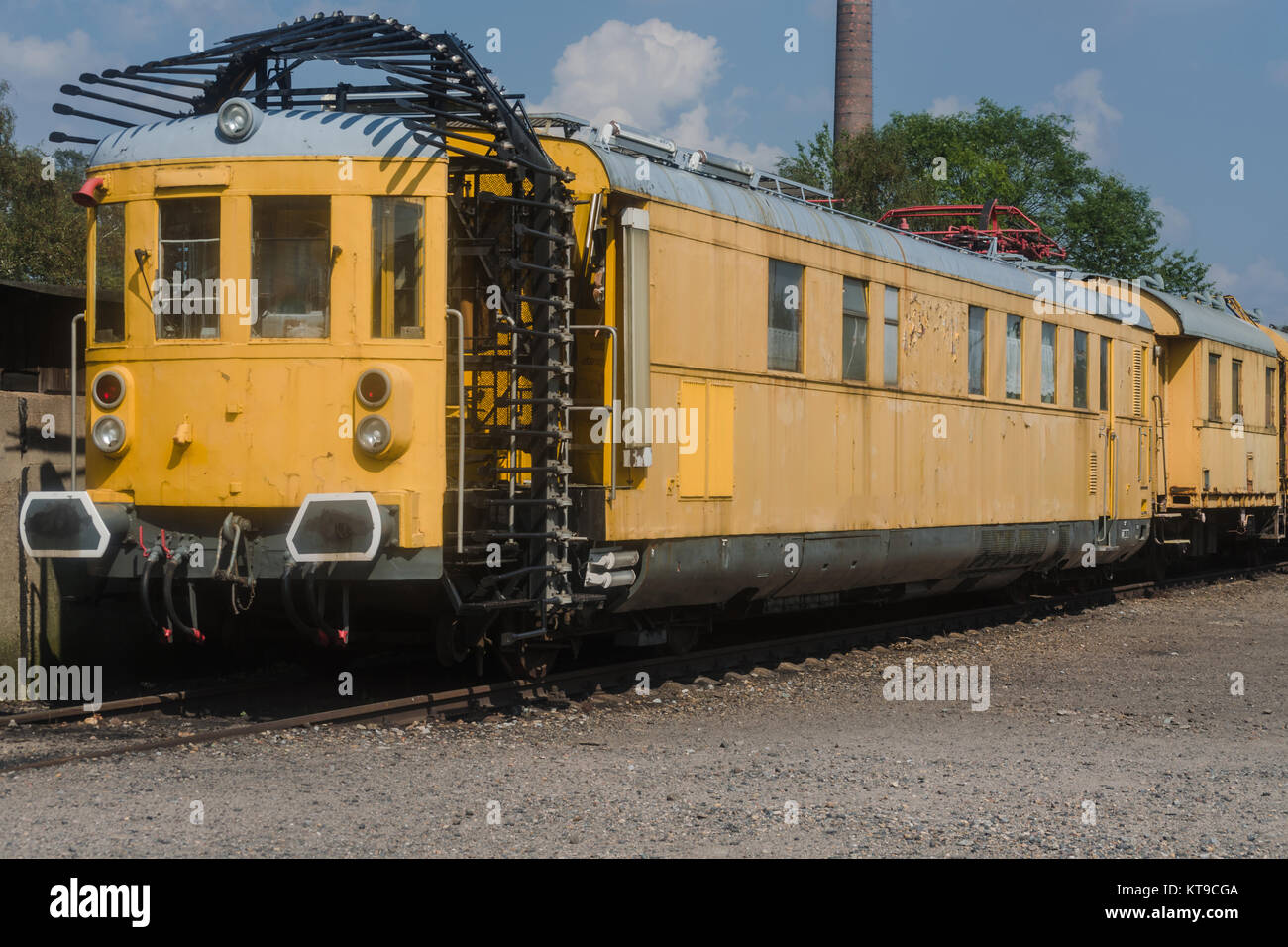 Eisenbahn, Tunnelmesswagen Tunneligel oder auch genannt, verfügte Messeinrichtungen über mechanische zur Vermessung von Tunnelanlagen. Banque D'Images