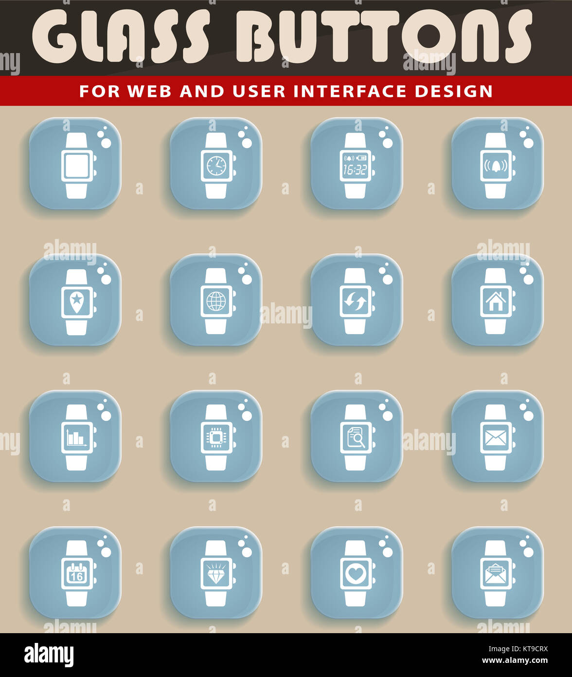 Smart watch icon set Banque D'Images