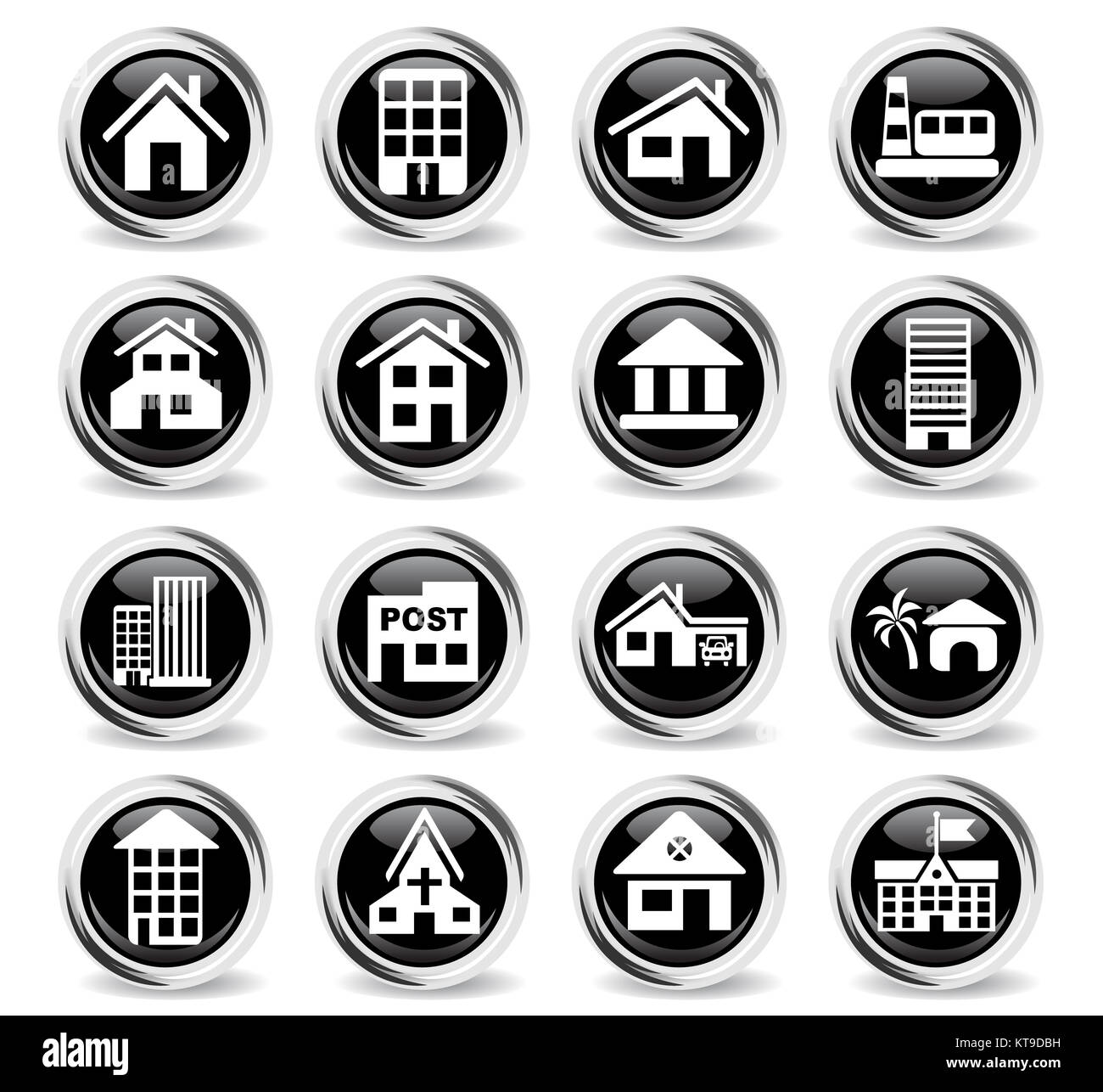 Building icon set Banque D'Images Building icon set Banque D'Images