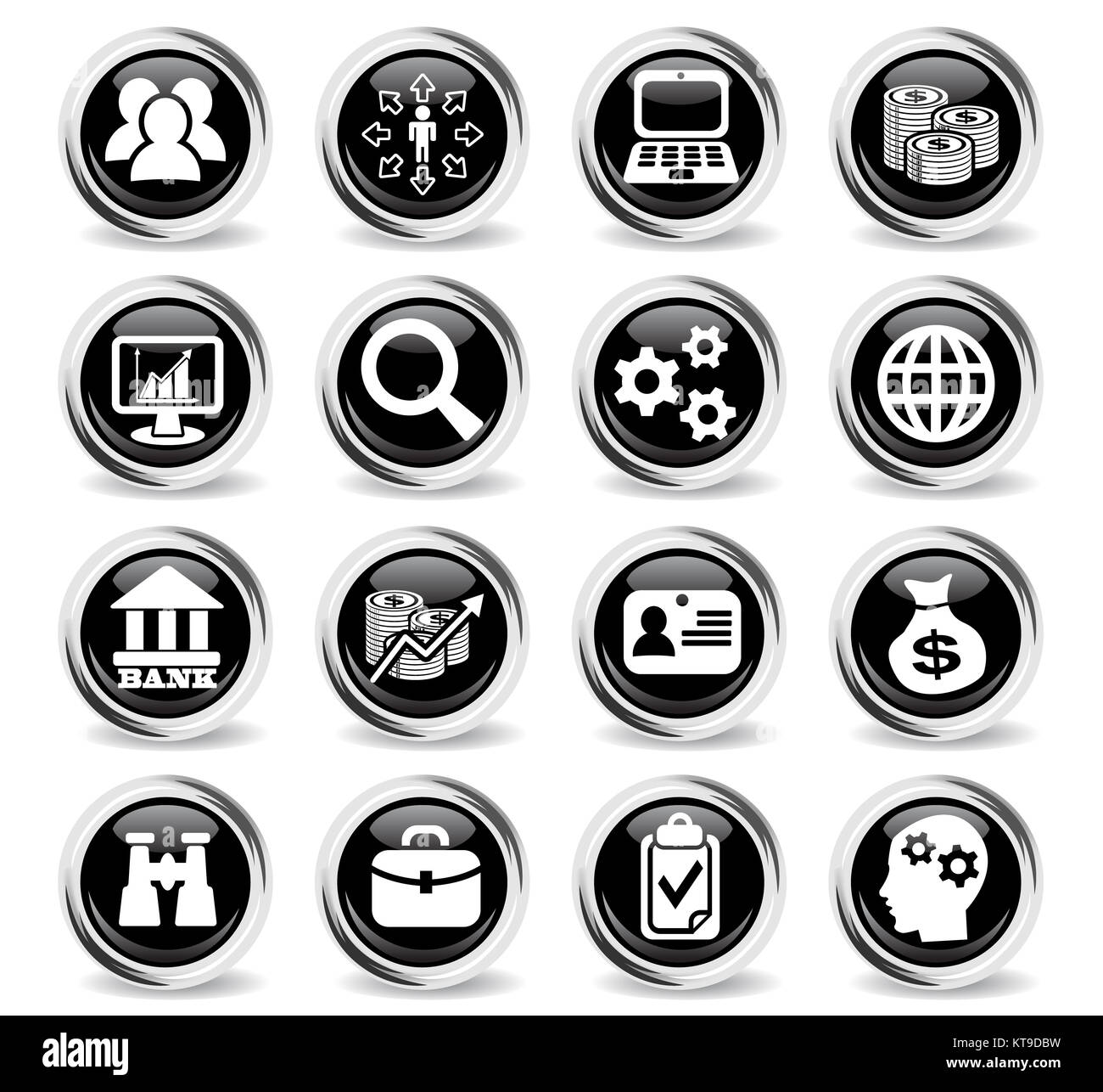 La gestion des affaires et des ressources humaines icon set Banque D'Images