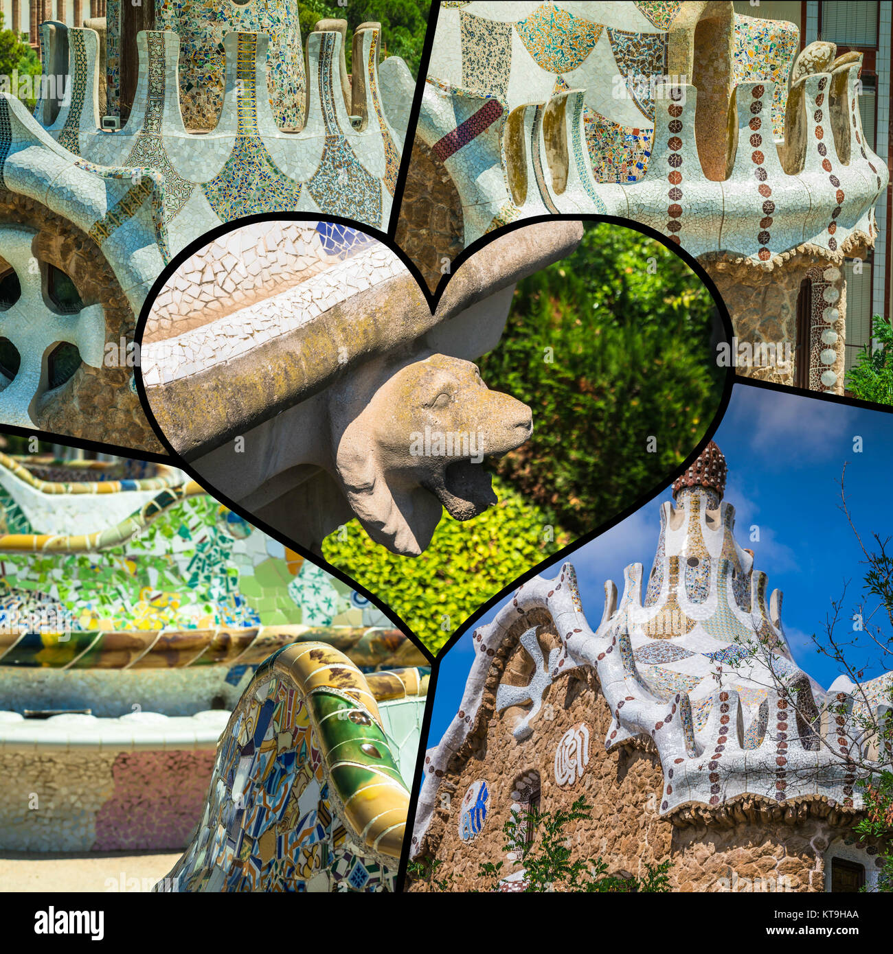Collage de Parc Guell à Barcelone,u200BU200bspain Banque D'Images