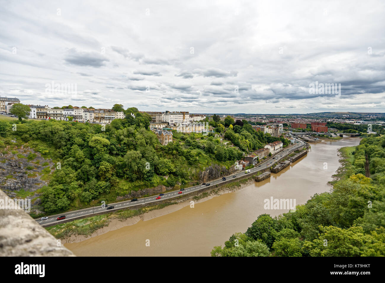 Vue du pont suspendu de Clifton à Bristol city centre. Banque D'Images