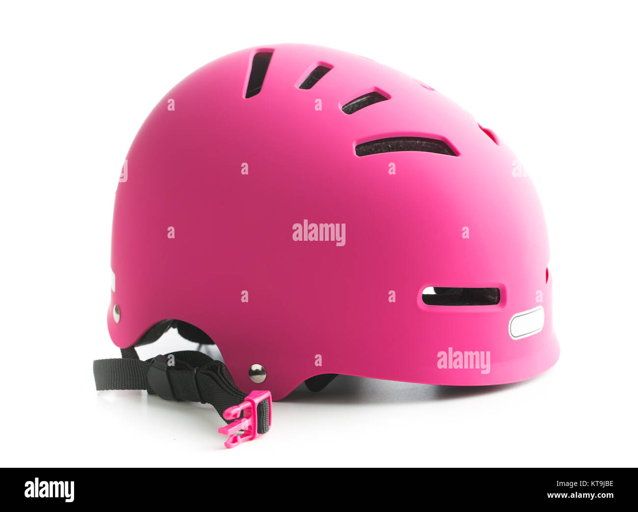 Casque de vélo rose. Banque D'Images