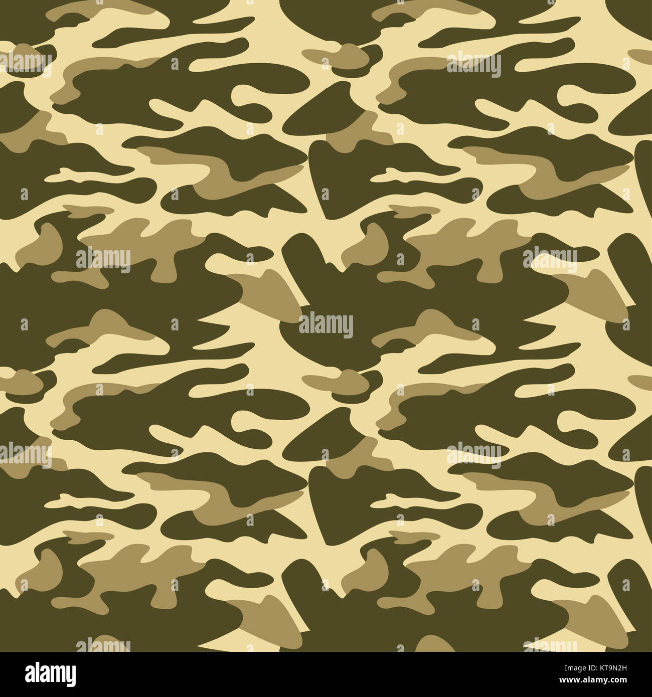 Camouflage background seamless vector illustration. Classic style vêtements camo masquage répéter l'impression. Couleurs vert olive kaki texture forestière Banque D'Images