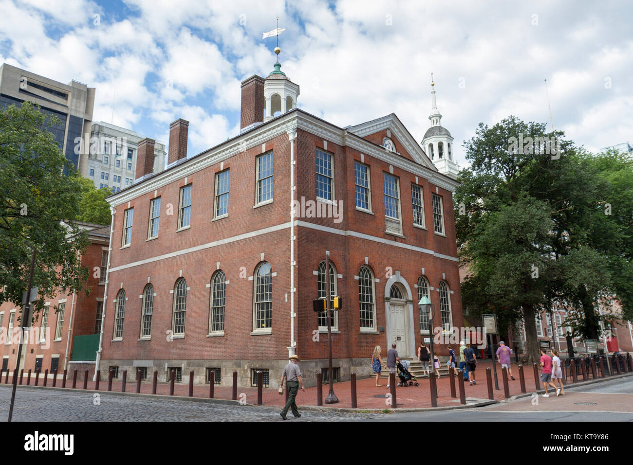 L'ancien hôtel de ville, le parc historique national de l'Independence Hall de Philadelphie, Pennsylvanie, États-Unis. Banque D'Images