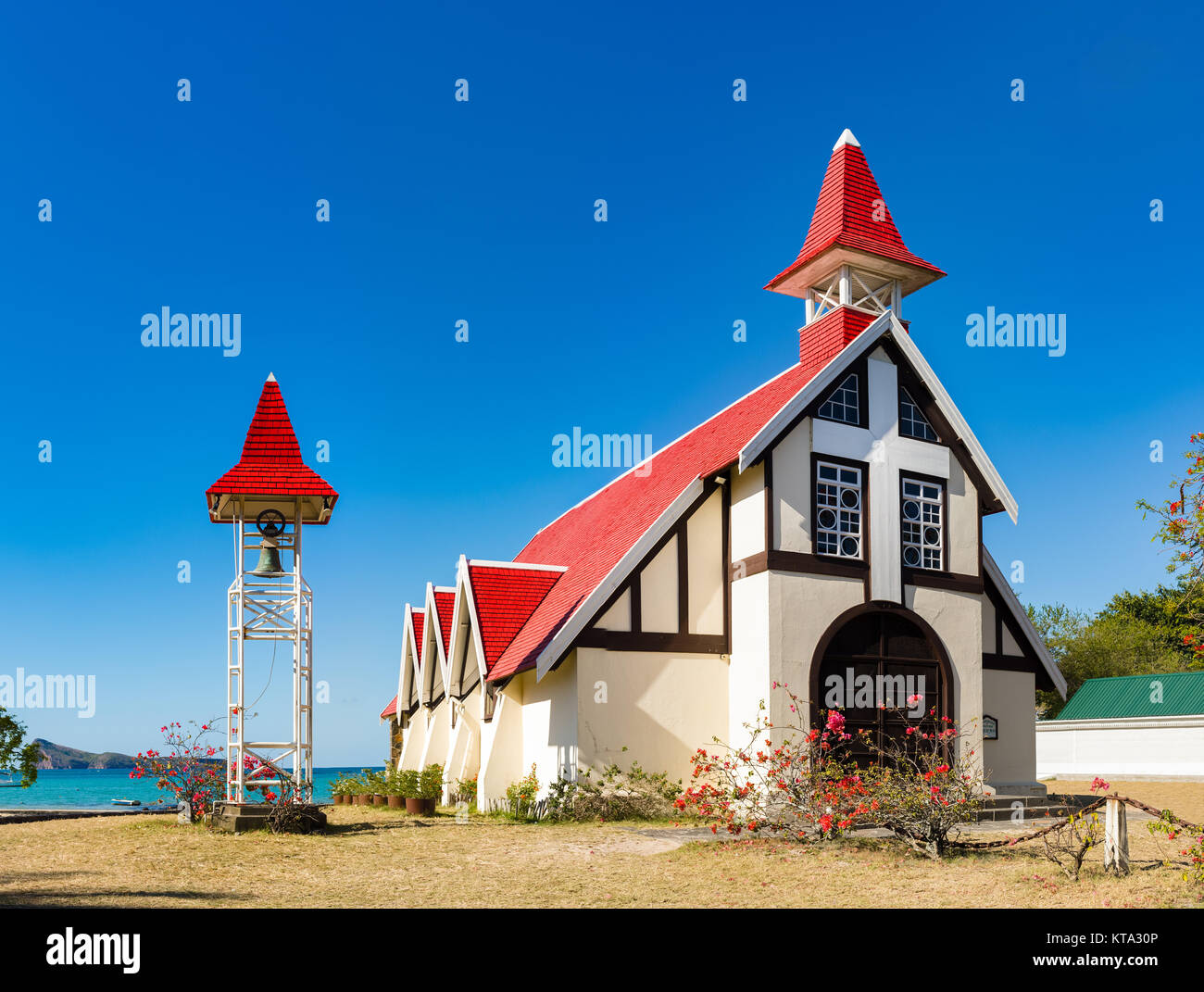 Notre Dame Auxiliatrice église de Cap Malheureux. Banque D'Images