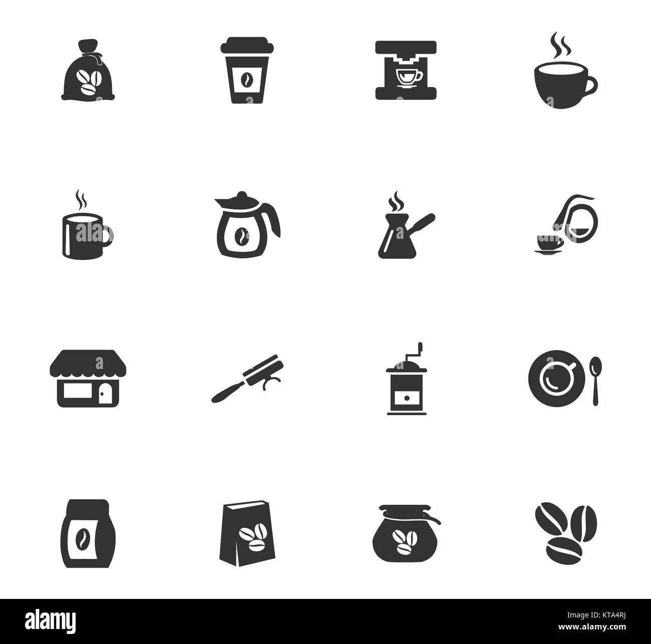 Icons set Café Banque D'Images