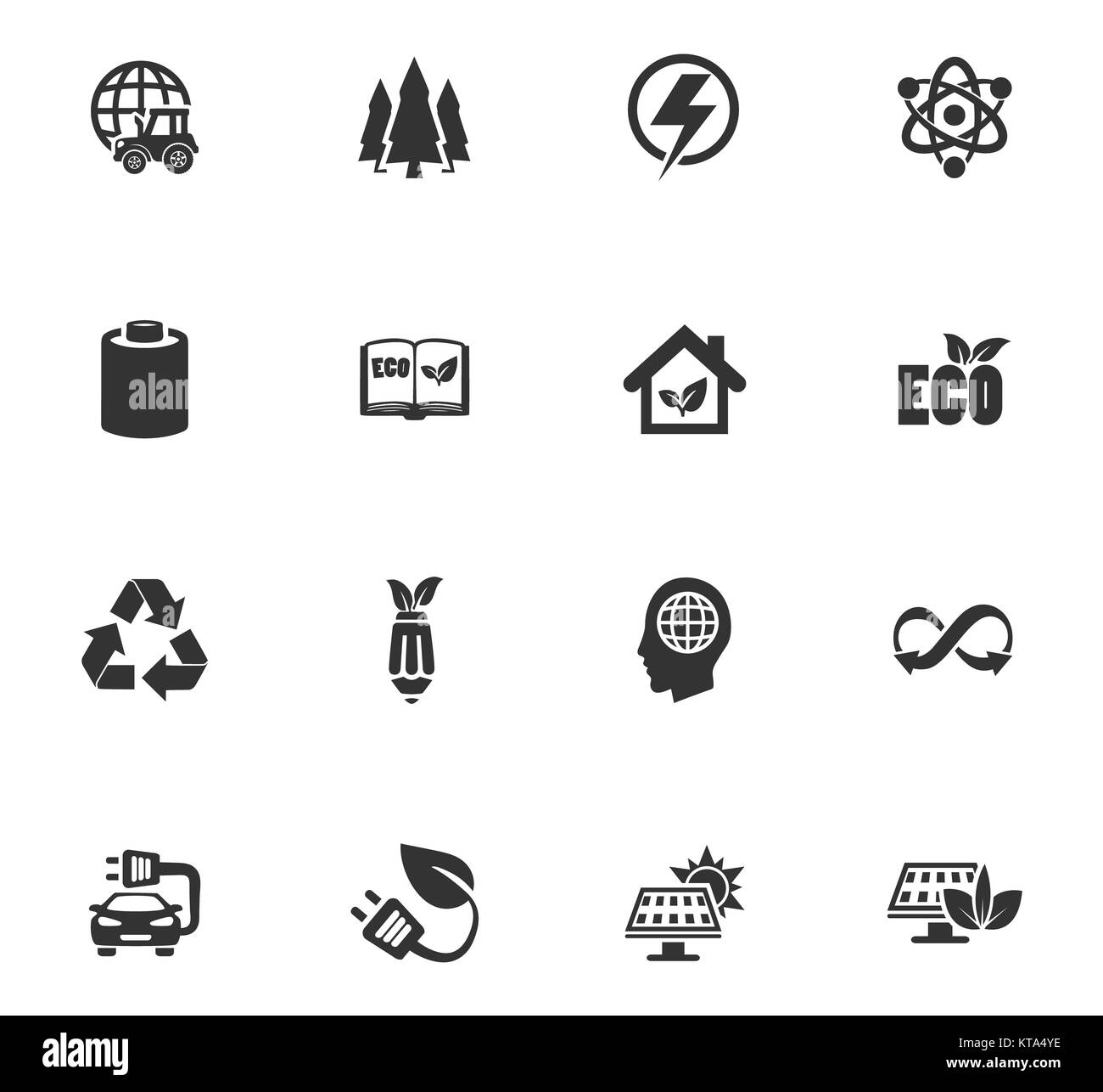 L'industrie du combustible bio icons set Banque D'Images