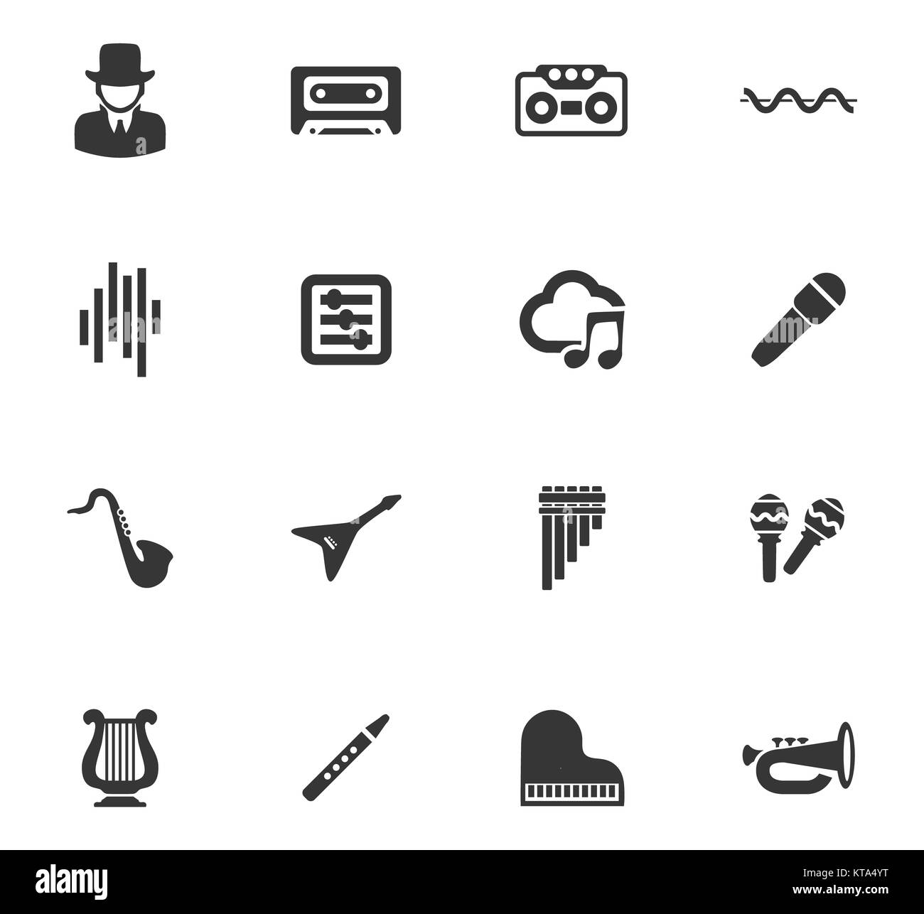 Jeu d’icônes de la musique Banque D'Images