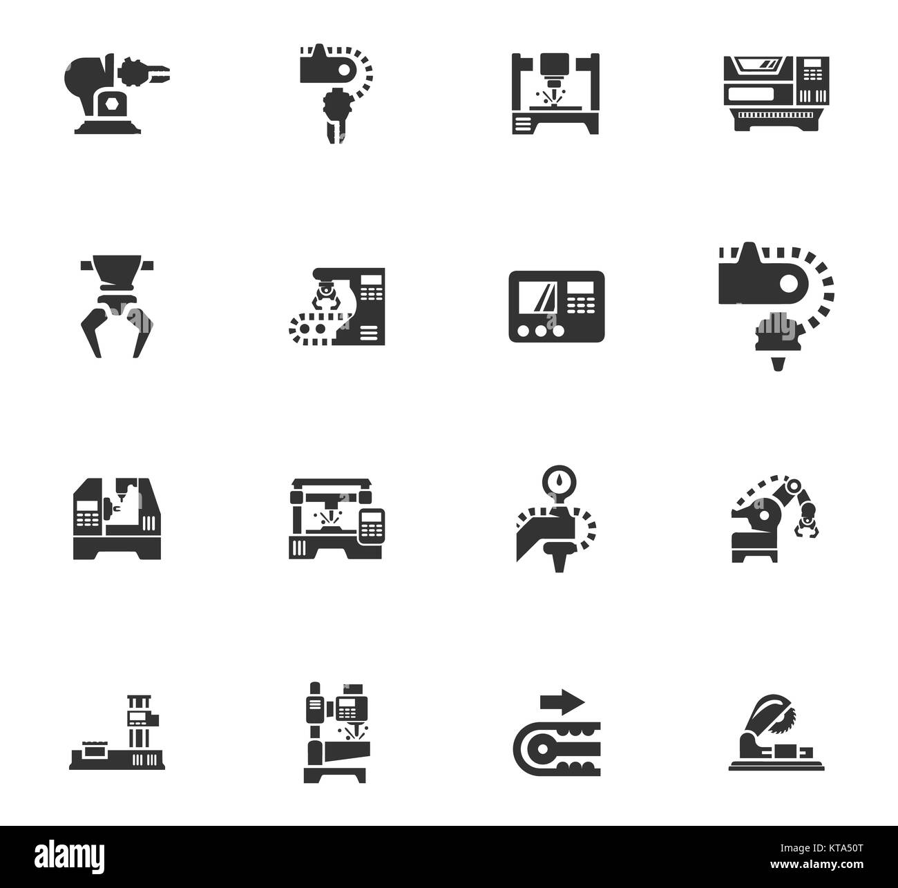Machine-outil icons set Banque D'Images