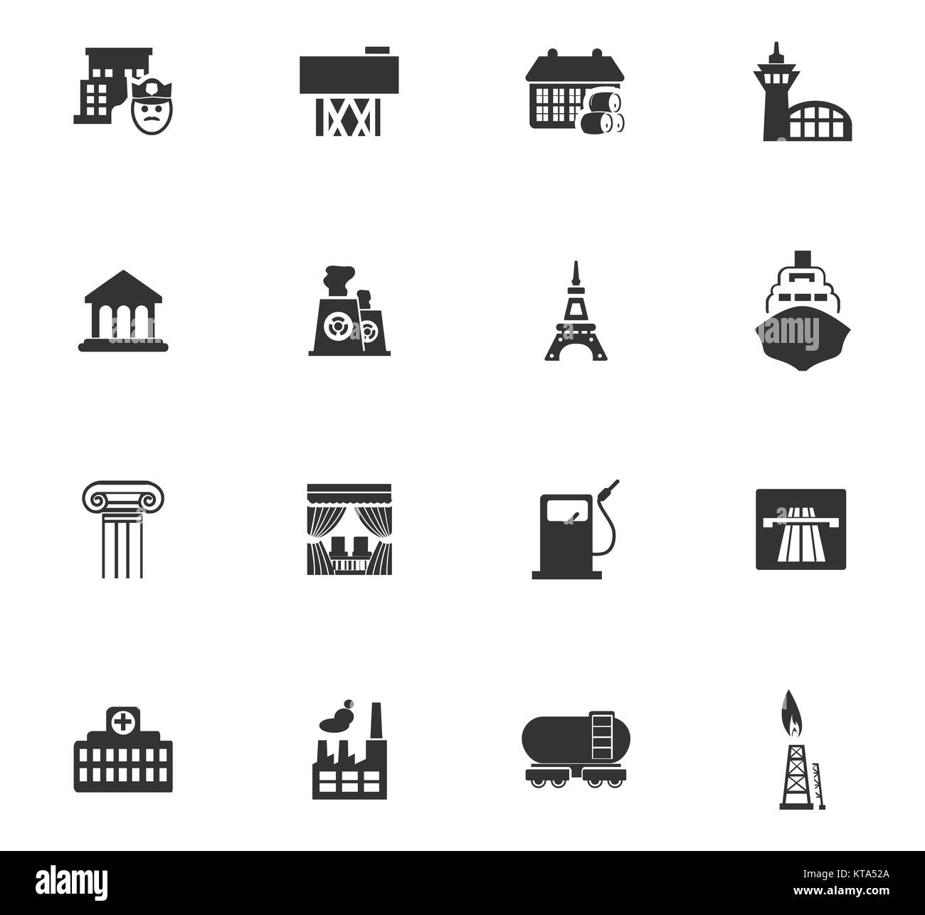 Infrastructure ville / de la ville icons set Banque D'Images