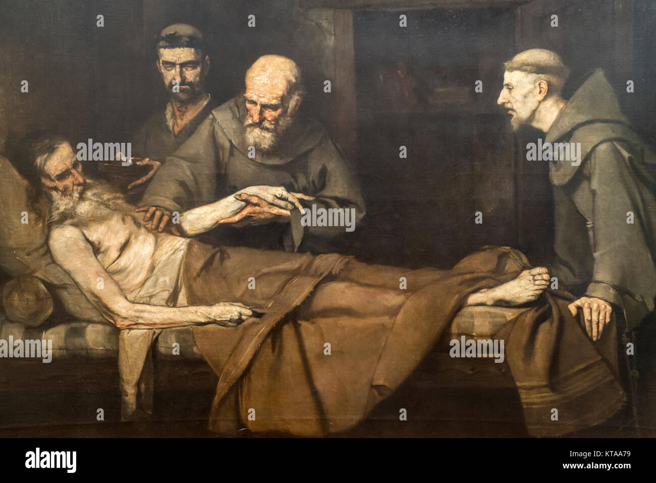 Ignacio Merino peinture Piura 1817-Paris 1876représentant la mort de Colomb.Musée de Banco Central de Reserva del Perú.Lima. Banque D'Images