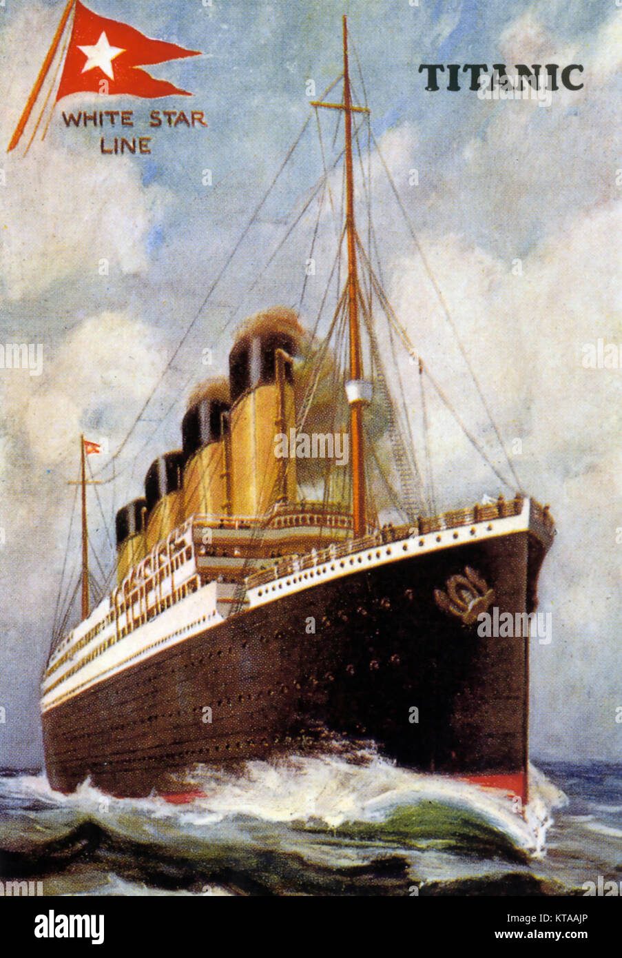 RMS Titanic paquebot britannique dans une affiche de 1912 Banque D'Images