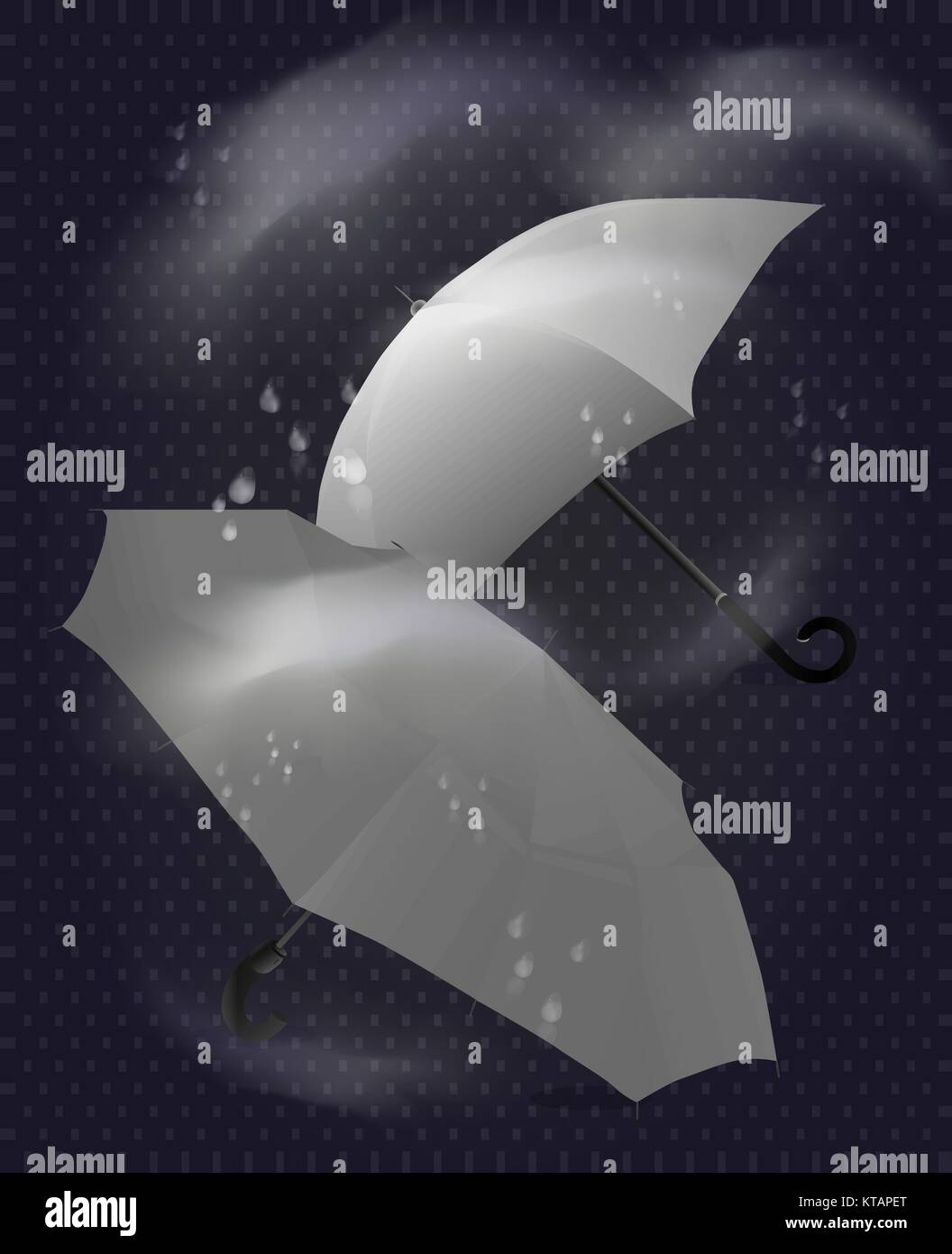 Une composition de parapluies avec gouttes de Illustration de Vecteur
