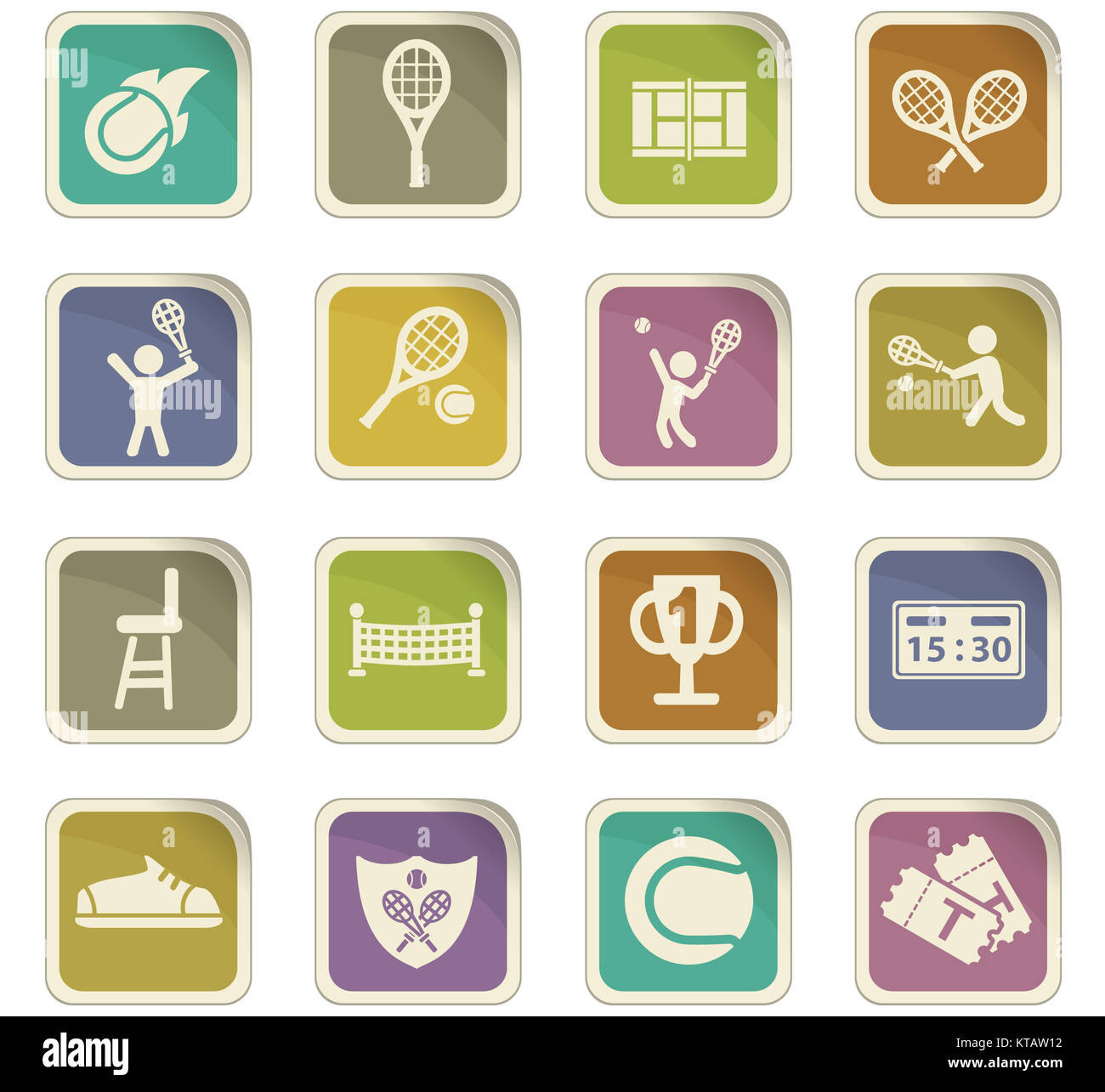 Icon Set tennis Banque D'Images