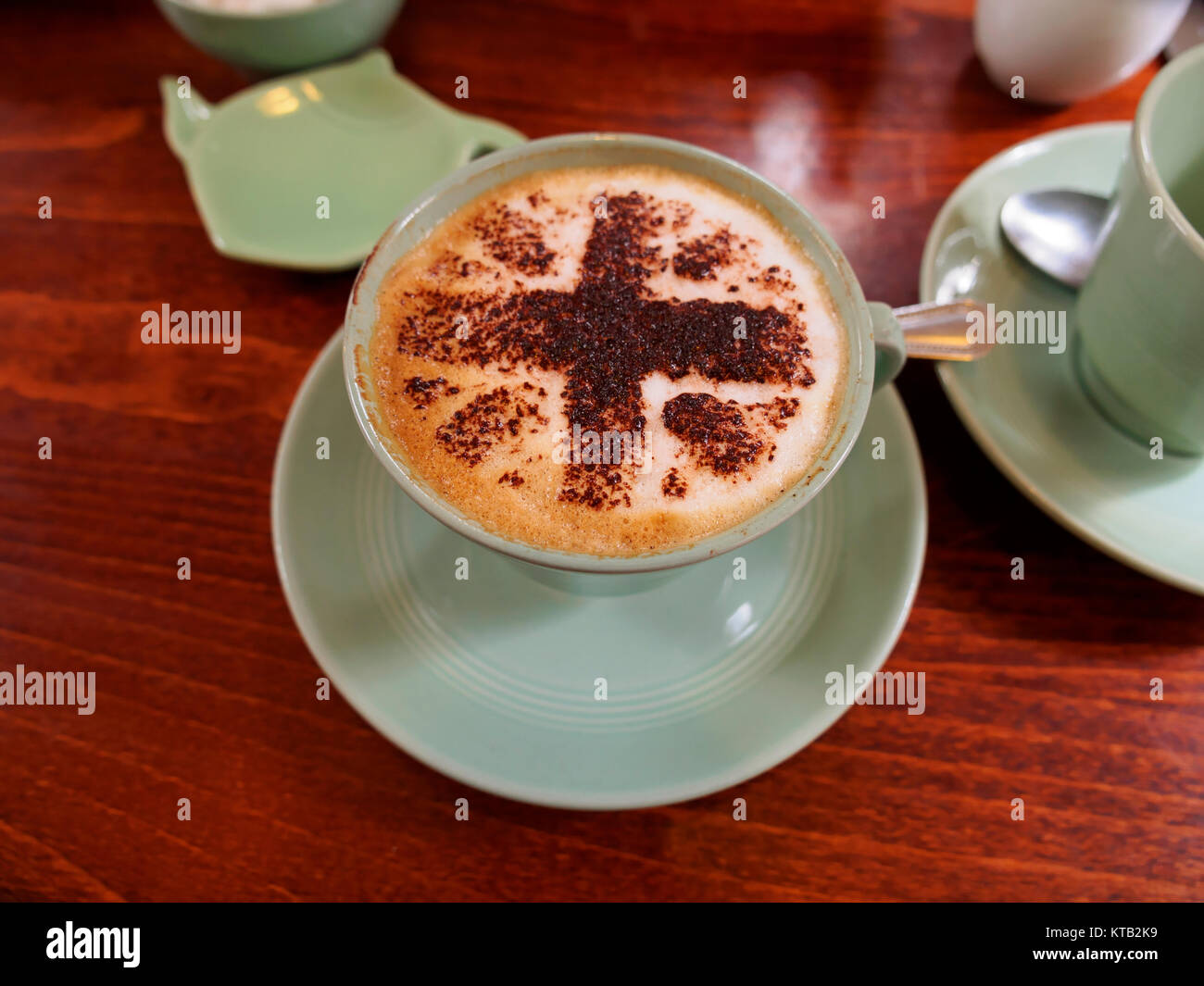 Cappuccino avec un thème Union Jack Banque D'Images