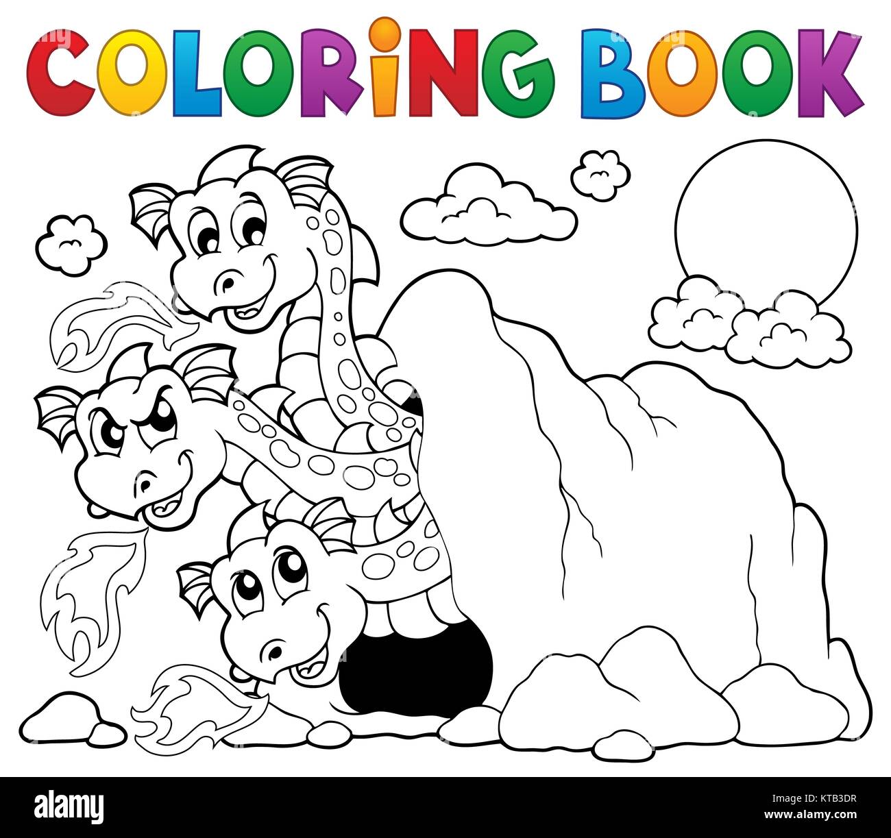 Livre de coloriage thème dragon image 5 Banque D'Images