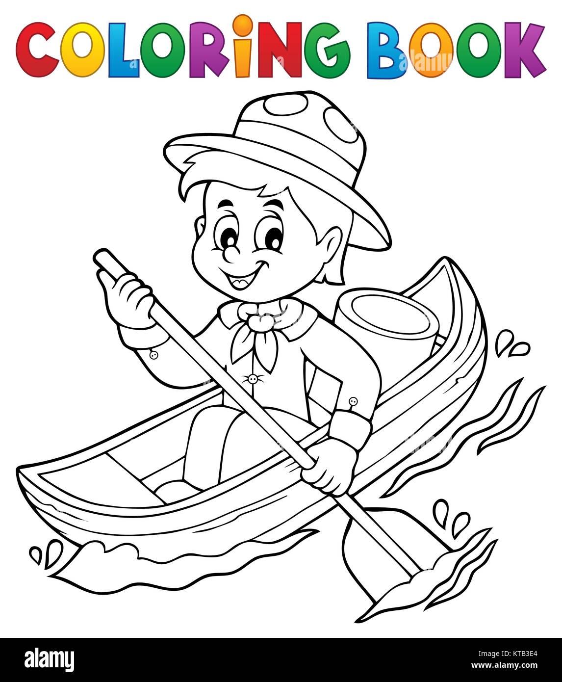 Livre de coloriage gar§on scout de l eau th¨me 1 Stock