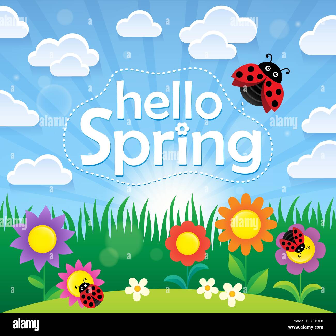 Bonjour printemps image thème 2 Banque D'Images