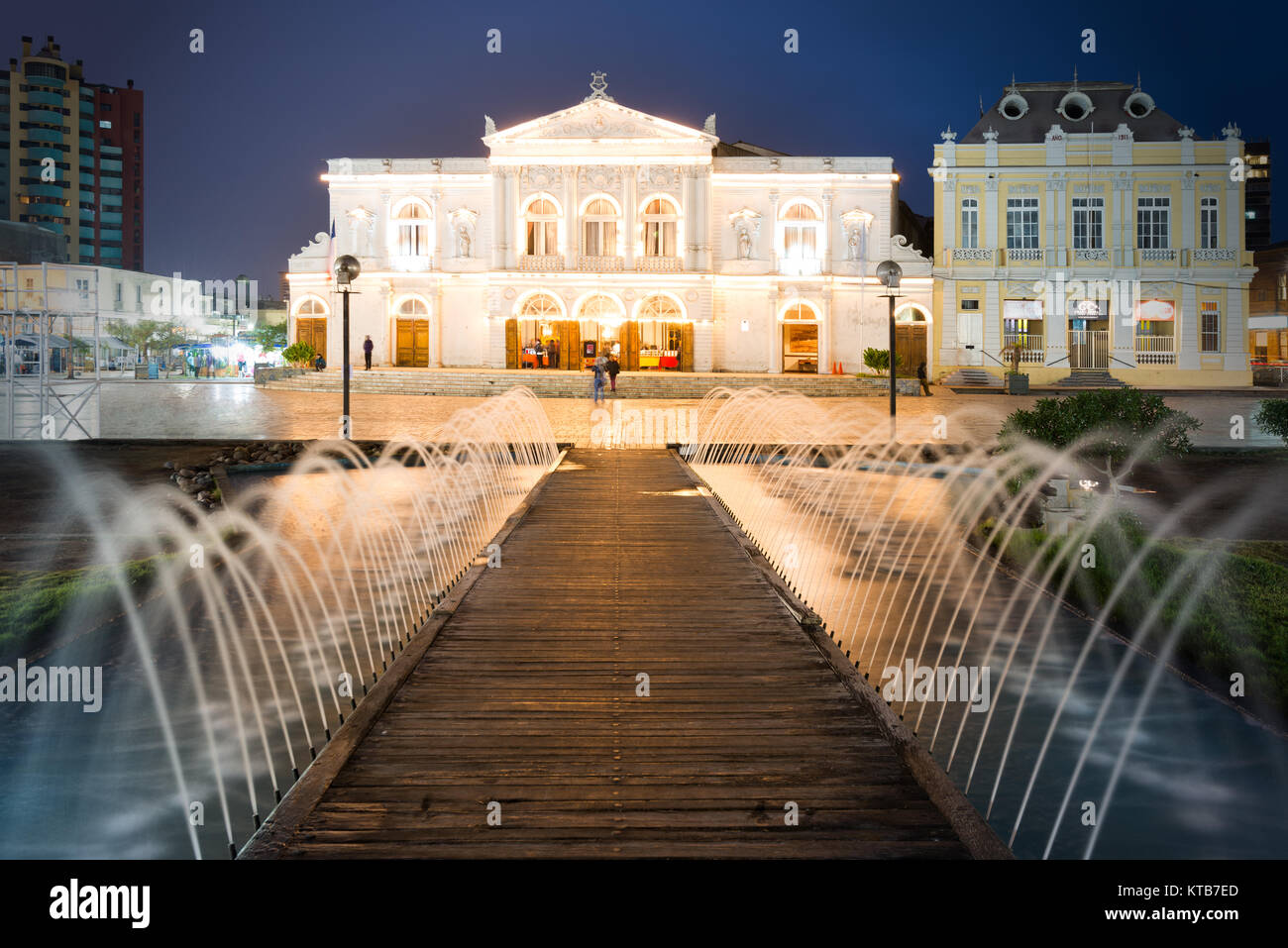 Iquique, Tarapaca, Chili - Le Théâtre Municipal d'Iquique, un bâtiment traditionnel construit en 1889 au centre-ville, l'accueil pour les plus Banque D'Images