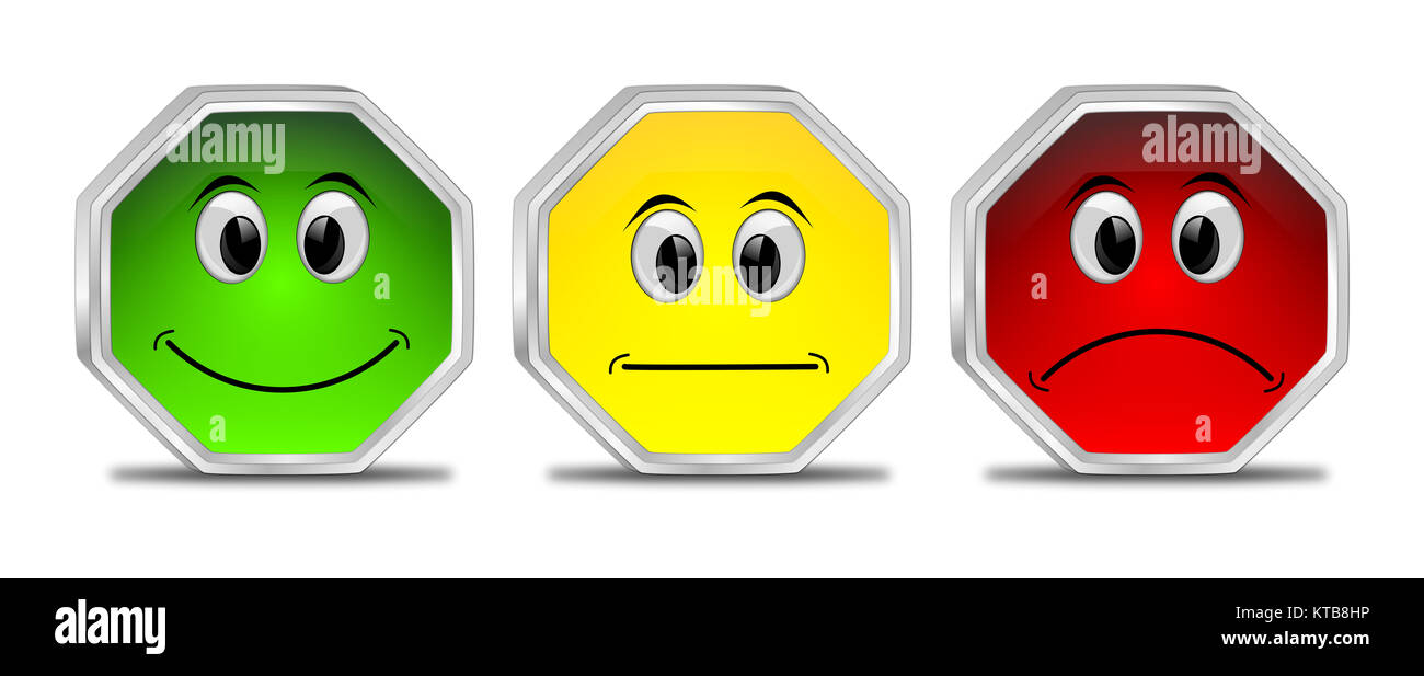 Trois boutons de vote coloré - 3D illustration Banque D'Images