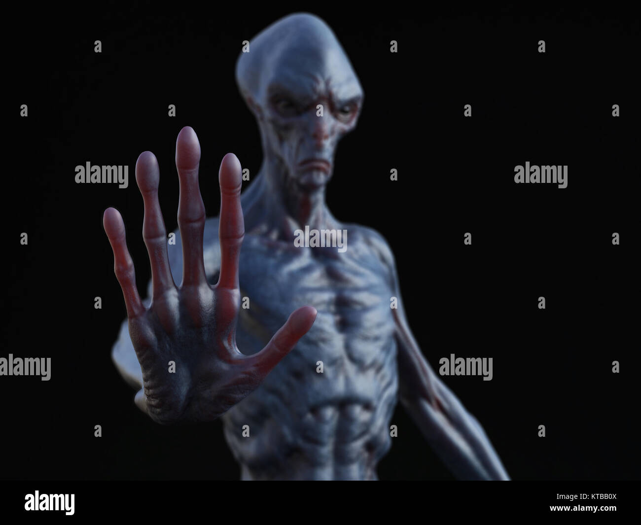 Le rendu 3D d'une créature extraterrestre. Banque D'Images